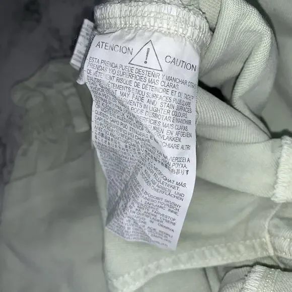 ZARA High Waisted Pastel Green 100% Cotton Women Paper Bag Shorts Size US 2 - Picture 9 of 10